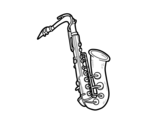 Dibujo de Un saxofón tenor