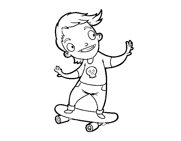 Dibujo de Un skater para Colorear