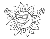 Dibujo de Un sol con gafas de sol