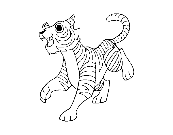 Dibujo de Un tigre de bengala para Colorear