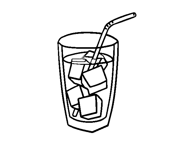 Dibujo de Un vaso de refresco para Colorear