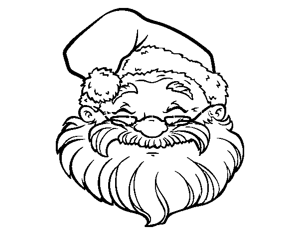 Dibujo de Una cara de Papá Noel para Colorear