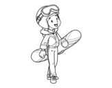 Dibujo de Una chica Snowboard
