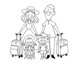 Dibujo de Una familia de vacaciones para colorear