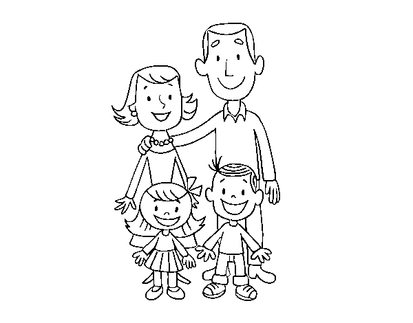Dibujo de Una familia para Colorear