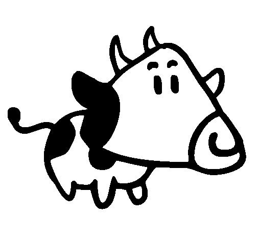 Dibujo de Vaca con cabeza triangular para Colorear