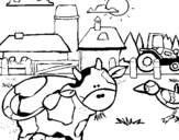 Dibujo de Vaca en la granja