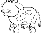 Dibujo de Vaca pensativa para colorear