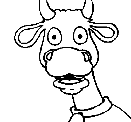 Dibujo de Vaca sorprendida para Colorear