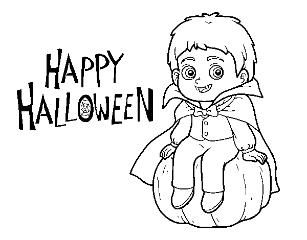 Dibujo de Vampiro para Halloween para Colorear