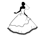 Dibujo de Vestido de boda para colorear