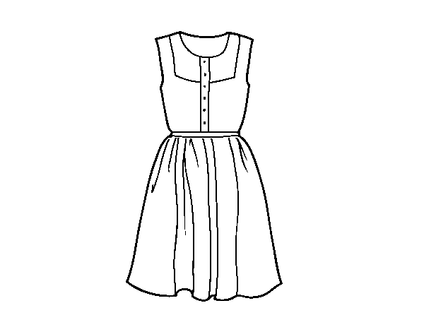 Dibujo de Vestido veraniego para Colorear