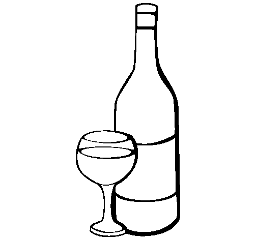 Dibujo de Vino para Colorear