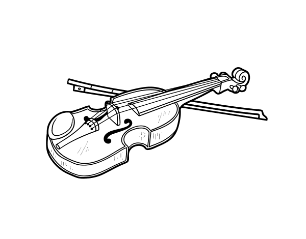 Dibujo De Violín Stradivarius Para Colorear