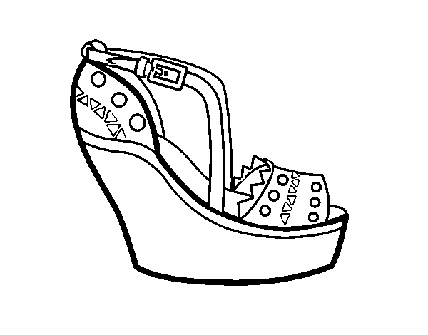 Dibujo de Zapato con cuña para Colorear