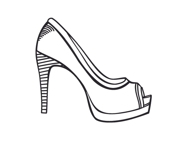 Dibujo de Zapato de plataforma para Colorear - Dibujos.net