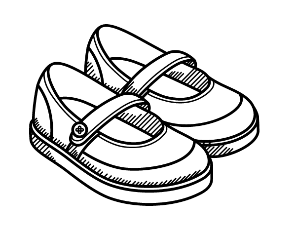 Dibujo de Zapatos de niña para Colorear - Dibujos.net