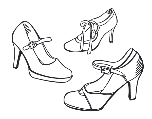 Dibujo de Zapatos de salón para Colorear - Dibujos.net