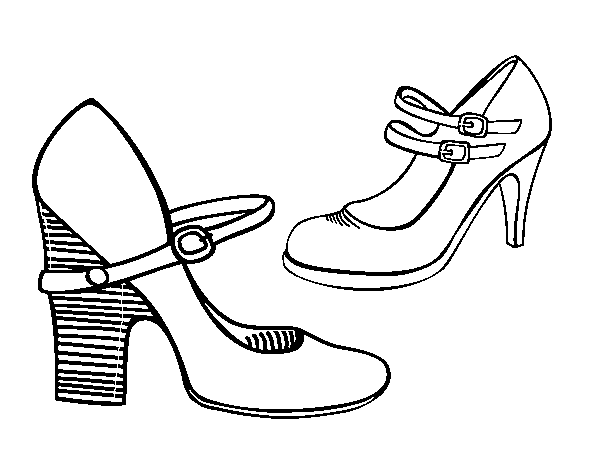 Dibujo de Zapatos de tacón para Colorear