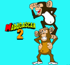 Dibujo Madagascar 2 Manson y Phil pintado por Rafael