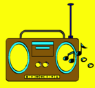 Dibujo Radio cassette 2 pintado por caro