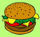 Dibujo Hamburguesa completa pintado por shade