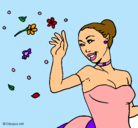 Dibujo Novia feliz pintado por luisina