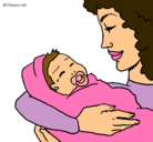 Dibujo Madre con su bebe II pintado por franxeee