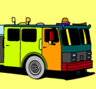 Dibujo Camión de bomberos pintado por kevin
