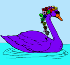 Dibujo Cisne con flores pintado por paulinasepulverac