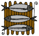 Dibujo Pescado a la brasa pintado por shakira