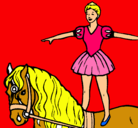 Dibujo Trapecista encima de caballo pintado por maria