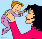 Dibujo Madre con su bebe pintado por arooooo
