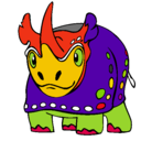 Dibujo Rinoceronte pintado por dany