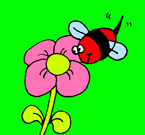 Abeja y flor