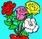 Dibujo Ramo de rosas pintado por bonbon