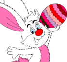 Dibujo Conejo y huevo de pascua II pintado por agustima