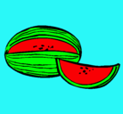Dibujo Melón pintado por fruta