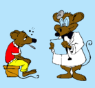 Dibujo Doctor y paciente ratón pintado por doctor484