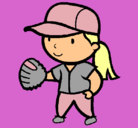 Dibujo Jugadora de béisbol pintado por petter
