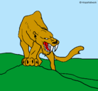 Dibujo Tigre con afilados colmillos pintado por Floppy