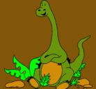 Dibujo Diplodocus sentado pintado por memo