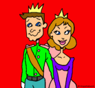 Dibujo Príncipe y princesa pintado por daniela