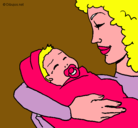 Dibujo Madre con su bebe II pintado por carl
