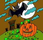Dibujo Paisaje de Halloween pintado por ana