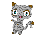 Dibujo Gato garabato momia pintado por hugoo