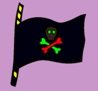 Dibujo Bandera pirata pintado por valeeeennnnnnn