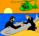 Dibujo Rescate ballena pintado por jesica