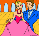 Dibujo Princesa y príncipe en el baile pintado por mariapaola