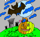 Dibujo Paisaje de Halloween pintado por alma